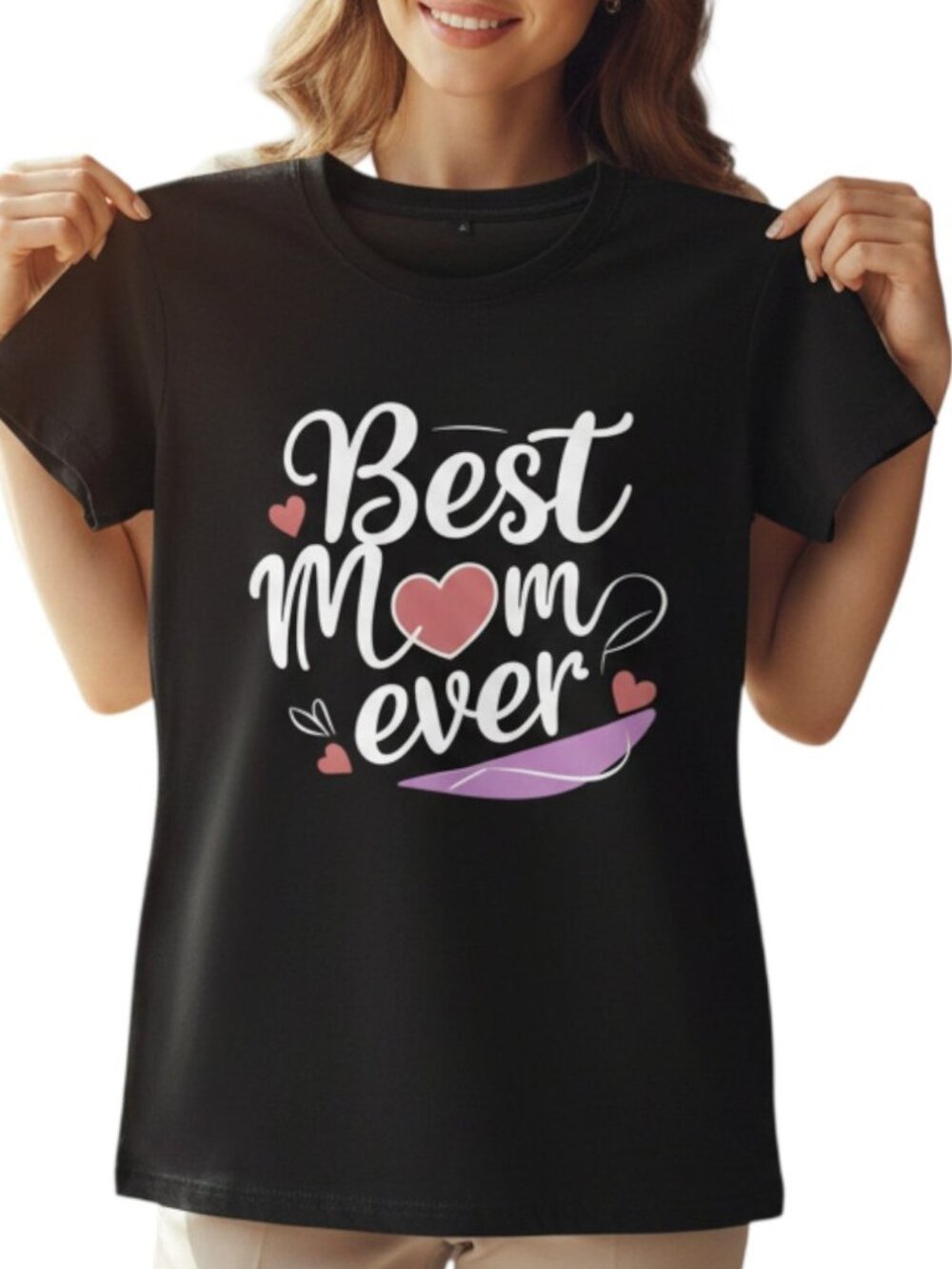 Best Mom Ever T Shirt Black Cotton Gift for Mother’s Day Birthday